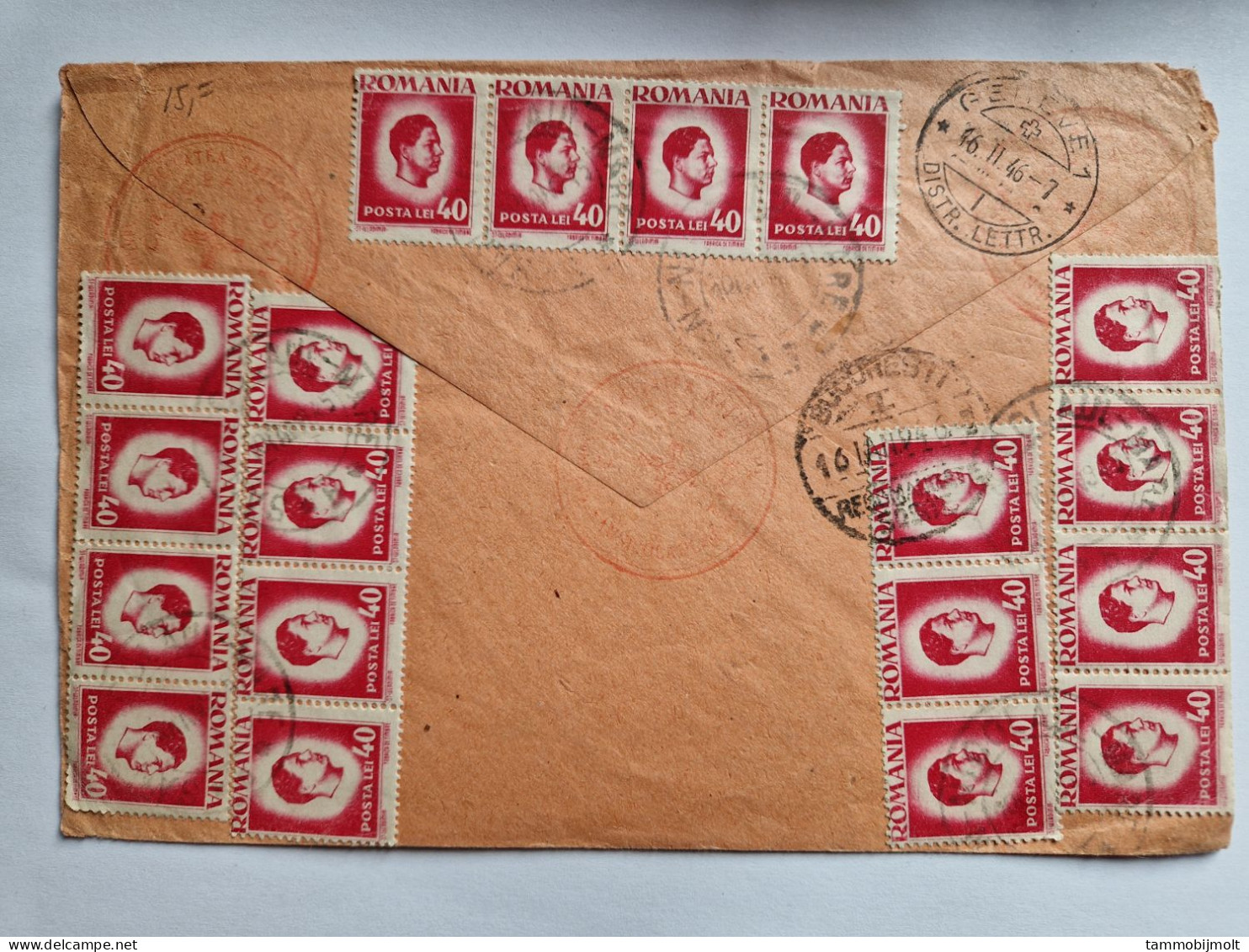 Romania, Inflation Cover With 22 Stamps, Mail To Red Cross Switserland. 1946 - Covers & Documents