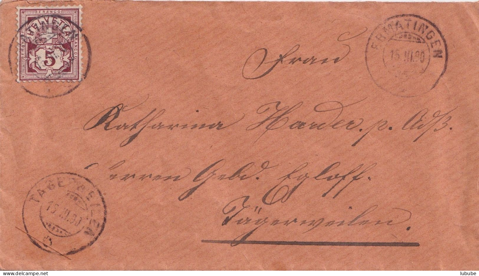 Brief  Ermatingen - Tägerwilen        1890 - Lettres & Documents