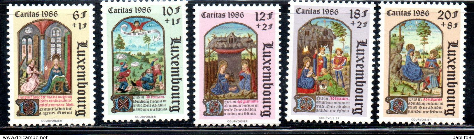 LUXEMBOURG LUSSEMBURGO 1986 CHRISTMAS NATALE NOEL WEIHNACHTEN NAVIDAD COMPLETE SET SERIE COMPLETA MNH - Unused Stamps