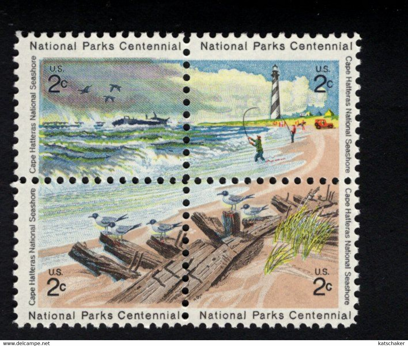205959807  1972 SCOTT 1451A  (XX) POSTFRIS MINT NEVER HINGED - NATIONAL PARKS Birds Lighthouse - Unused Stamps