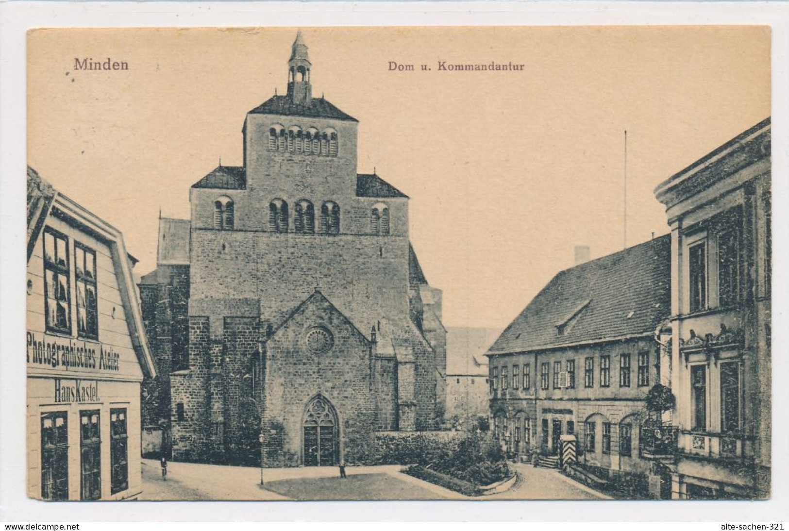 AK 1940 Kleiner Domhof Mit Kommandantur Dom Fotoatelier Minden - Minden