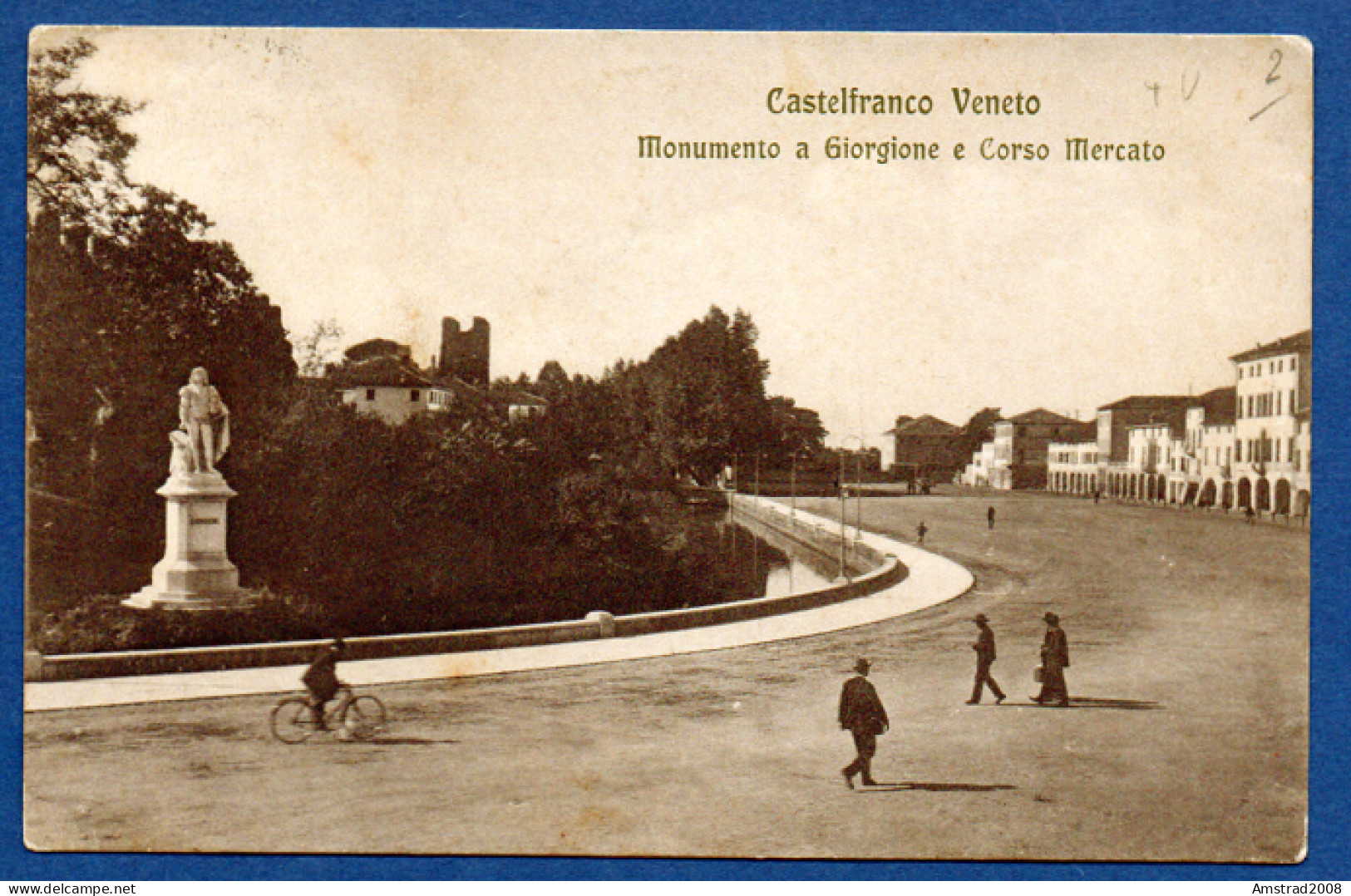 1915 - CASTELFRANCO VENETO - MONUMENTO A GIORGIONE E CORSO MERCATO -  ITALIE - Other & Unclassified