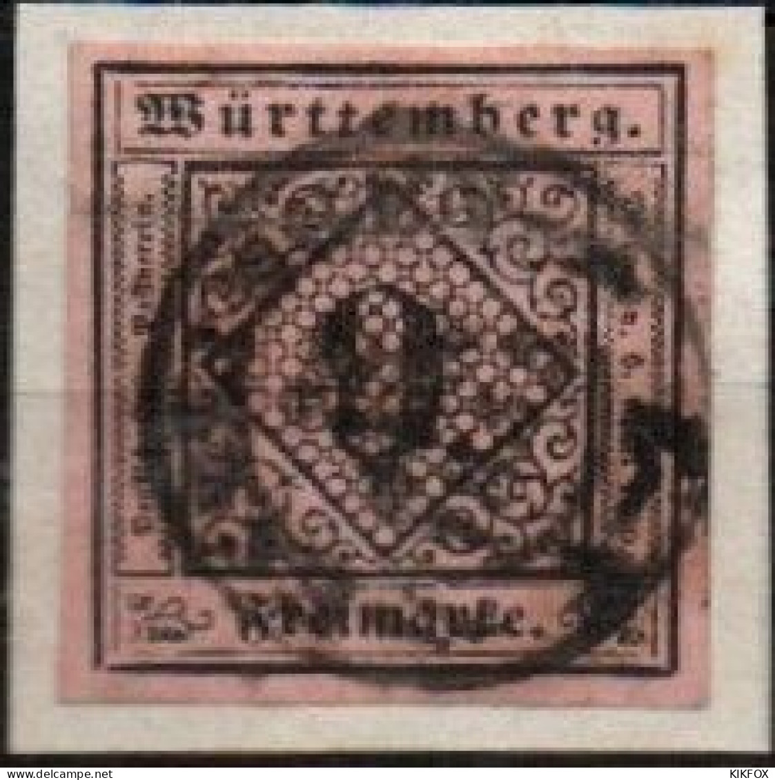 ALTDEUTSCHLAND , WUERTTEMBERG, 1851, MI 4, YT  4, ZIFFERN,  GESTEMPELT SCHUSSENRIED,  OBLITERE, - Used