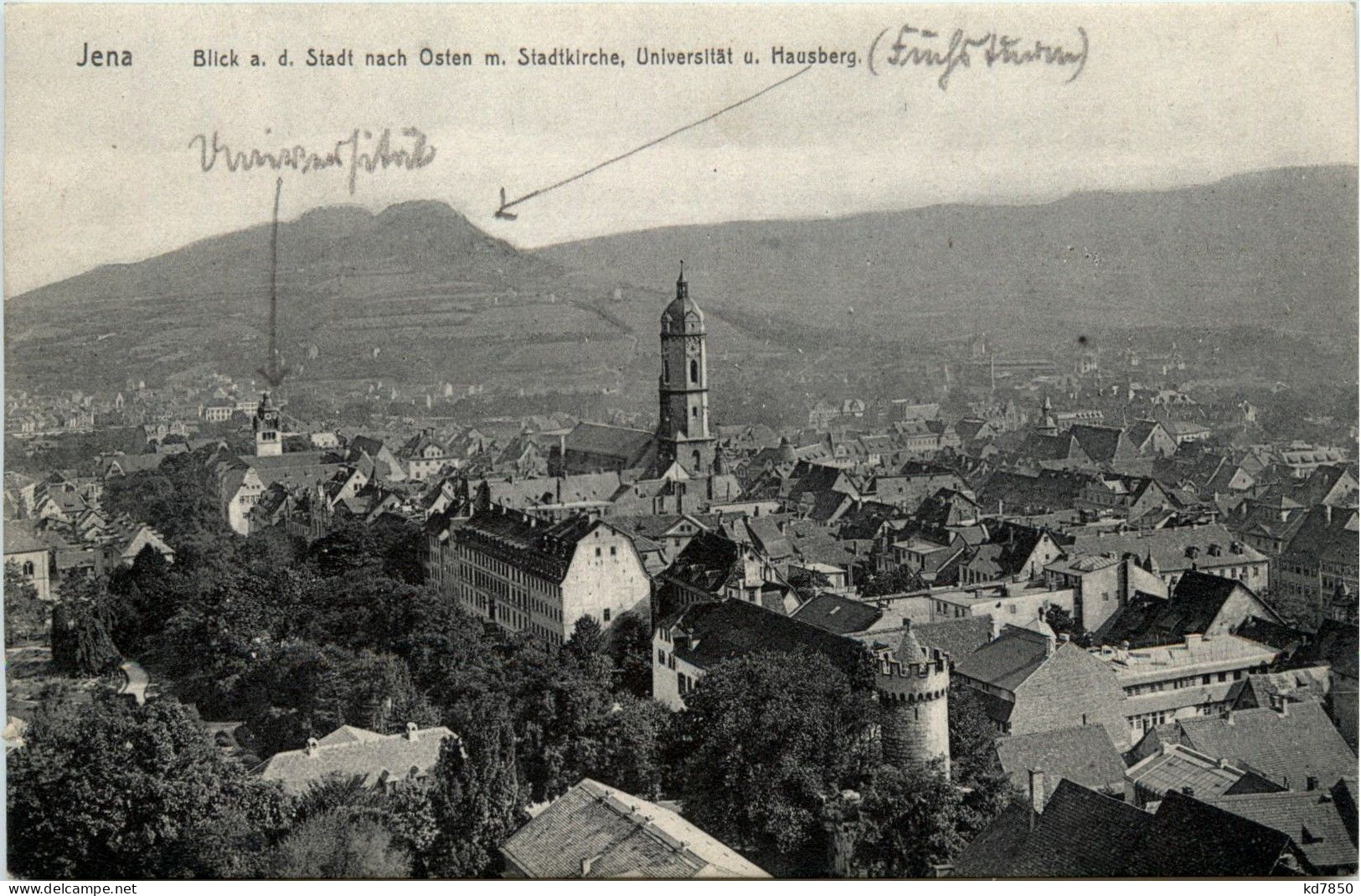 Jena - Thür., Blick A.d.Stadt Nach Osten M. Stadtkirche, Universität U. Mausberg - Jena