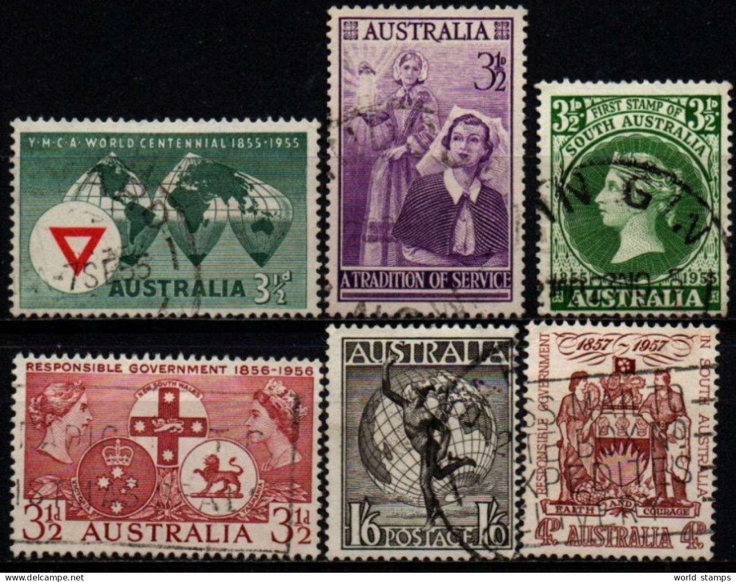 AUSTRALIE 1955-7 O - Used Stamps