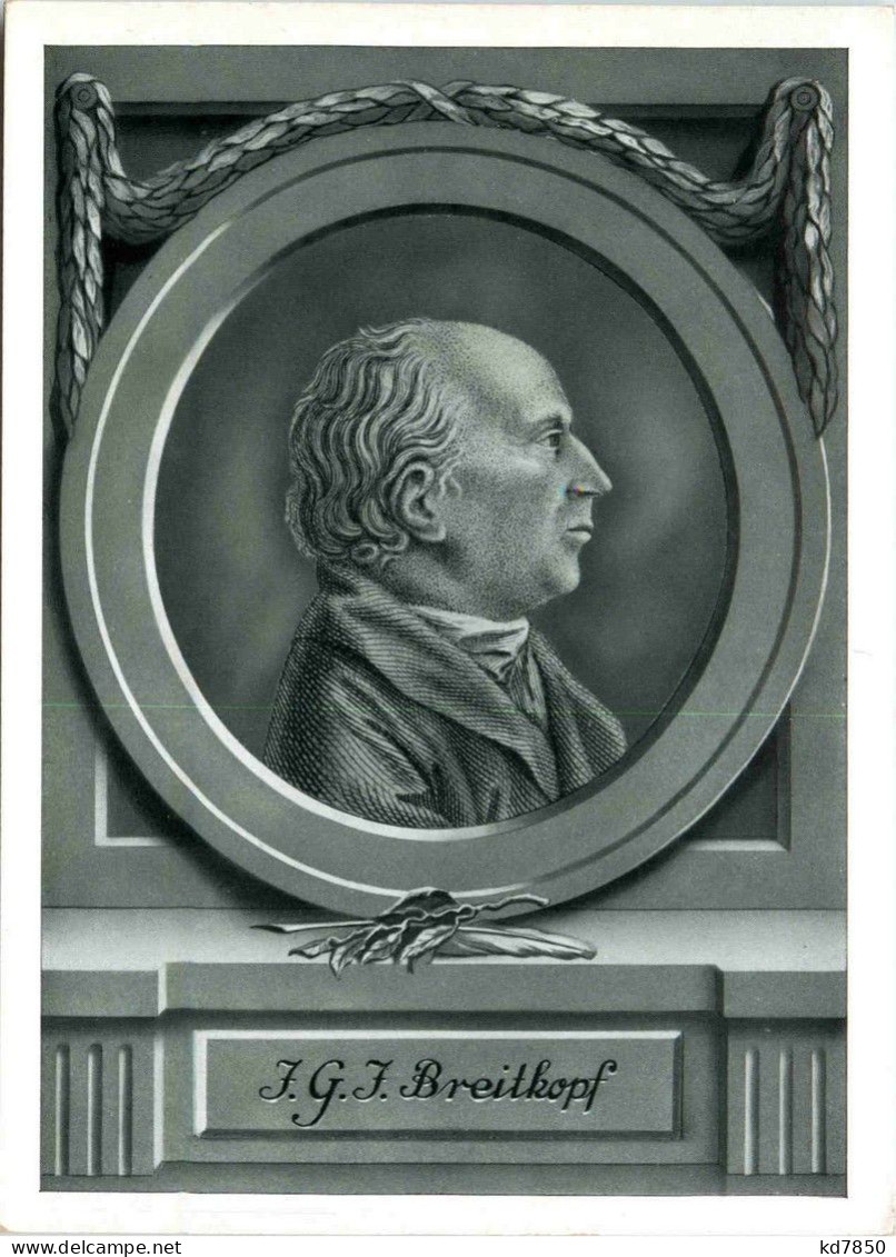 Johann Gottlob Immanuel Breitkopf - Berthold Postkarte - Historische Figuren