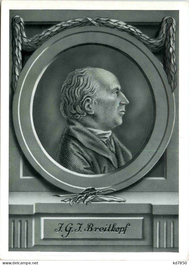 Johann Gottlob Immanuel Breitkopf - Berthold Postkarte - Historische Persönlichkeiten