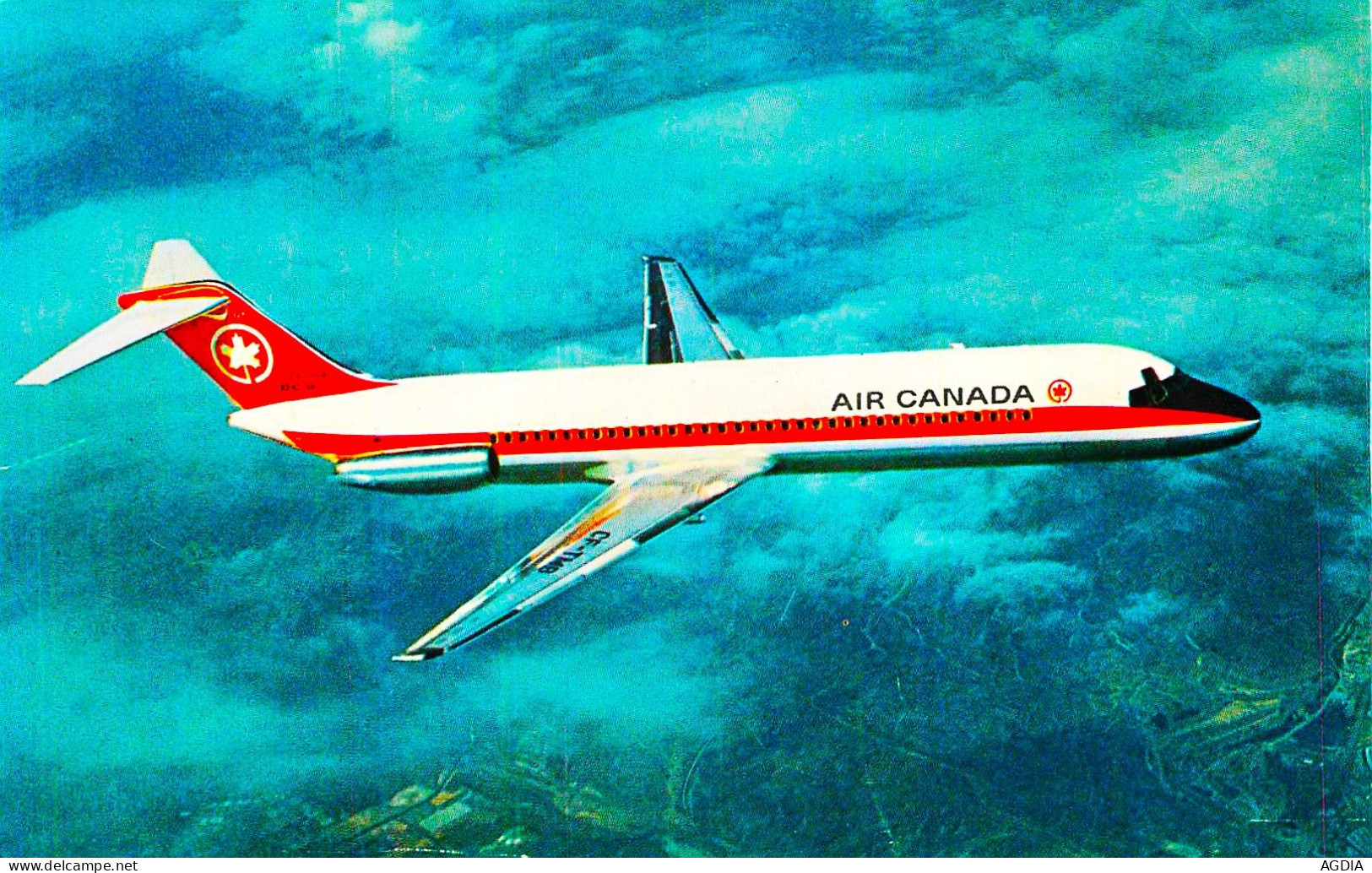 LOT DE 5  CARTES, AVIONS - OLYMPIC AIRWAYS - DELTA AIR LINES - AIR CANADA - AIR FRANCE - CIRCULEE 1968 - 1946-....: Modern Tijdperk