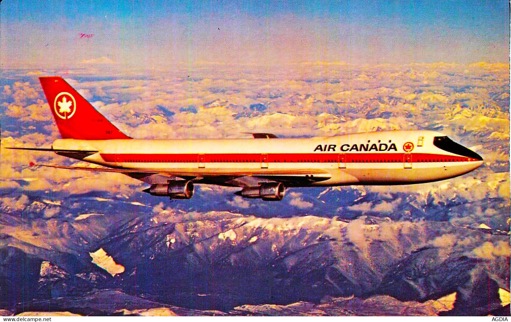 LOT DE 5  CARTES, AVIONS - OLYMPIC AIRWAYS - DELTA AIR LINES - AIR CANADA - AIR FRANCE - CIRCULEE 1968 - 5 - 99 Postkaarten