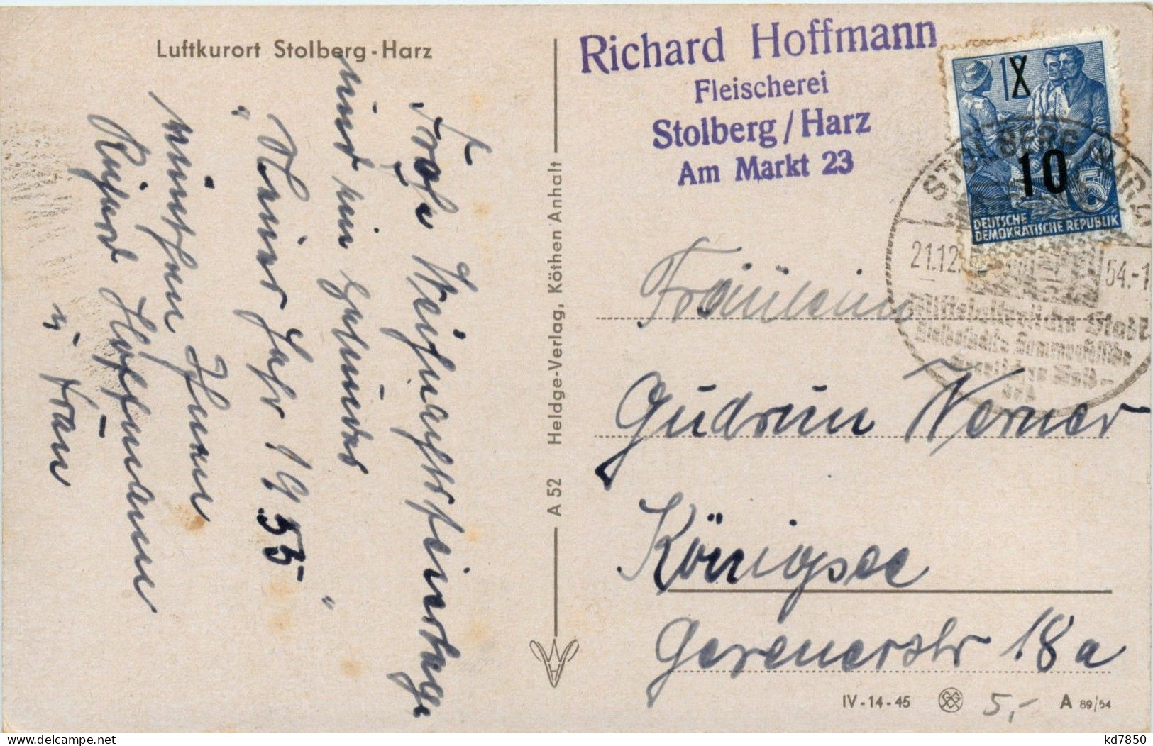 Stolberg/Harz - Richard Hofmann Fleischerei - Stolberg (Harz)