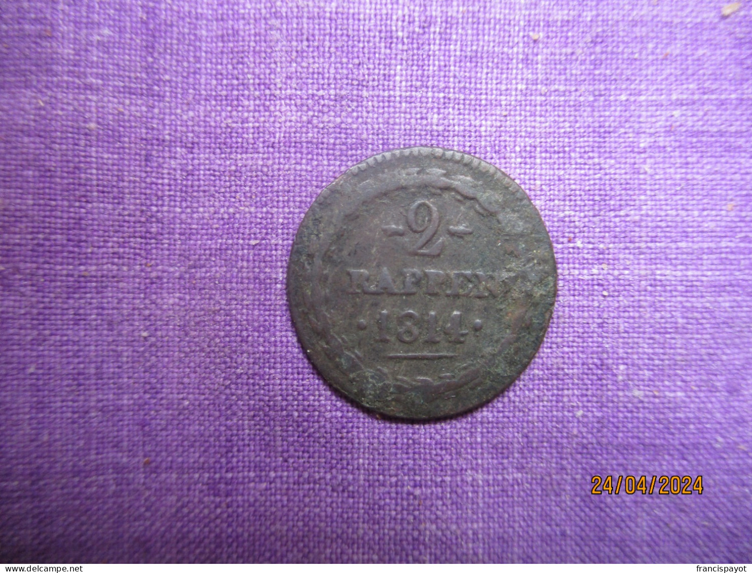 Suisse - Aargau 2 Rappen 1814 - Monnaies Cantonales