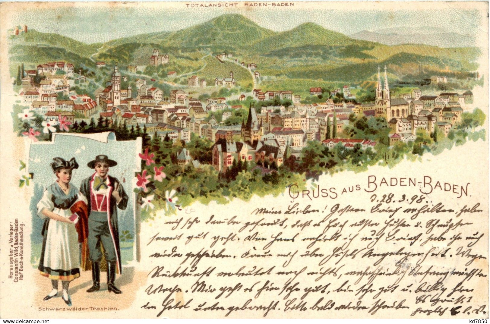 Gruss Aus Baden-Baden - Litho - Baden-Baden