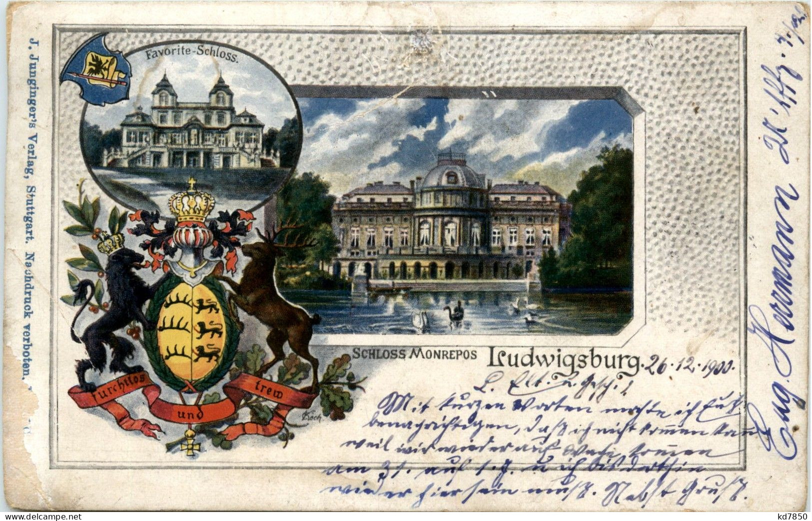 Schloss Monrepos Ludwigsbug - Litho - Ludwigsburg