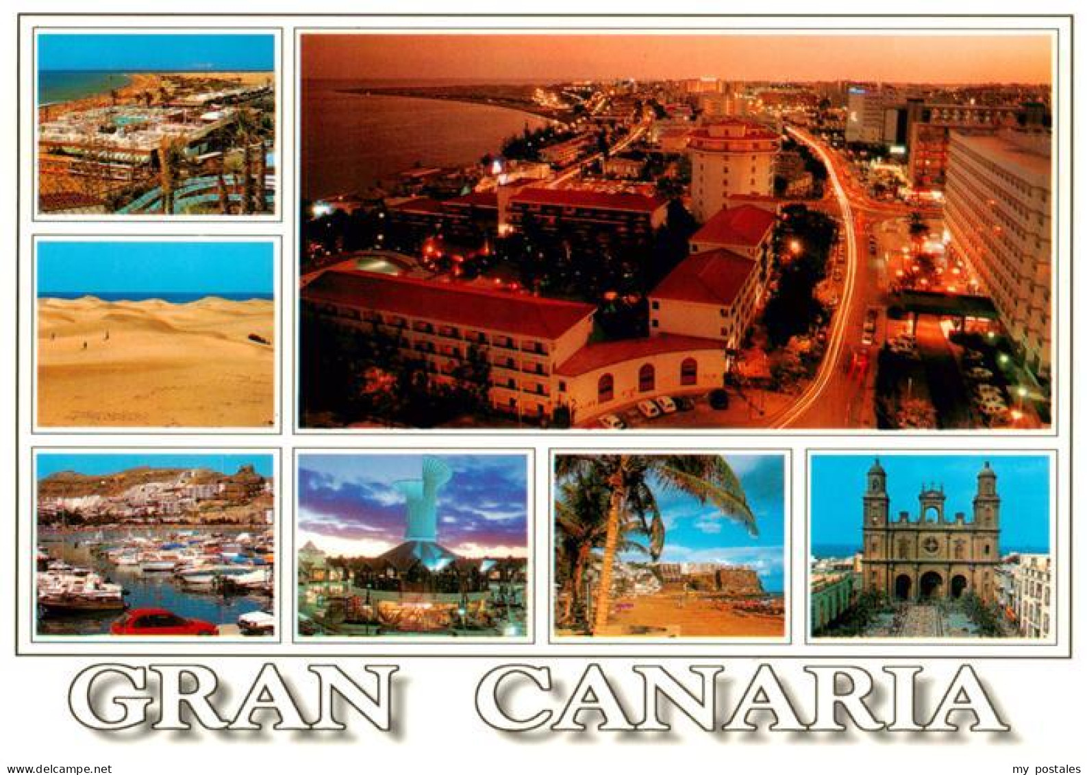 73898080 Gran Canaria ES Panorama Strand Hafen Schloss Teilansichten  - Other & Unclassified