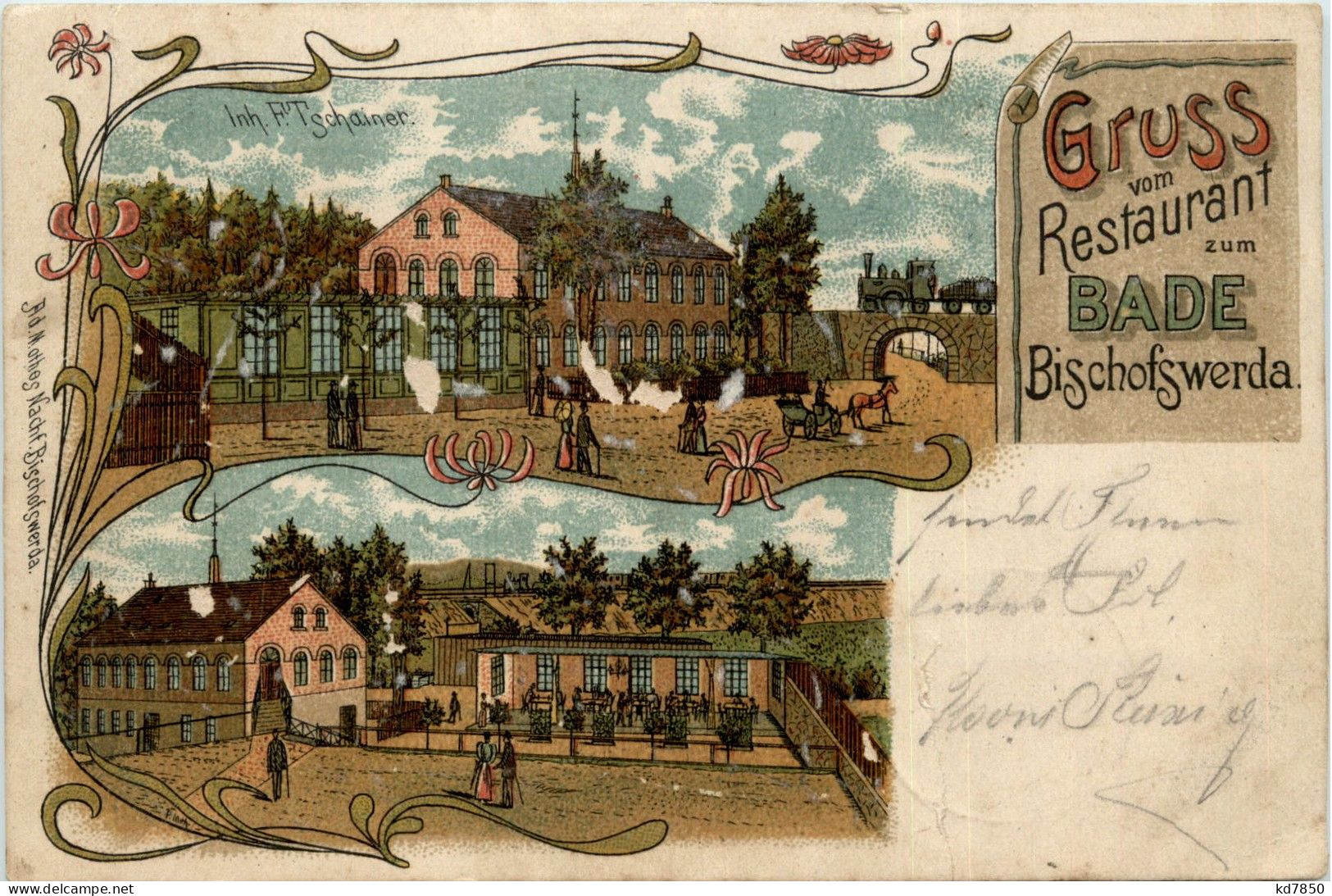 Bischofswerda - Gruss Vom Restaurant Bade - Litho - Bischofswerda