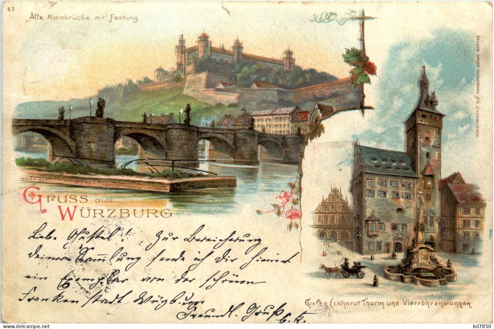 Gruss Aus Würzburg - Litho - Wuerzburg