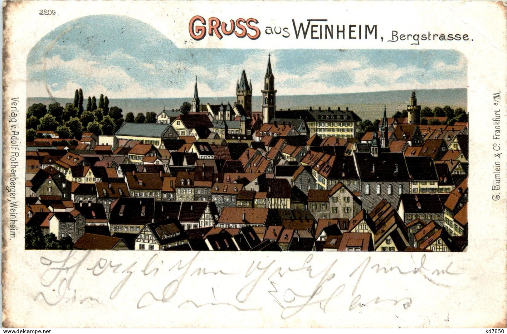 Gruss Aus Weinheim - Litho - Weinheim