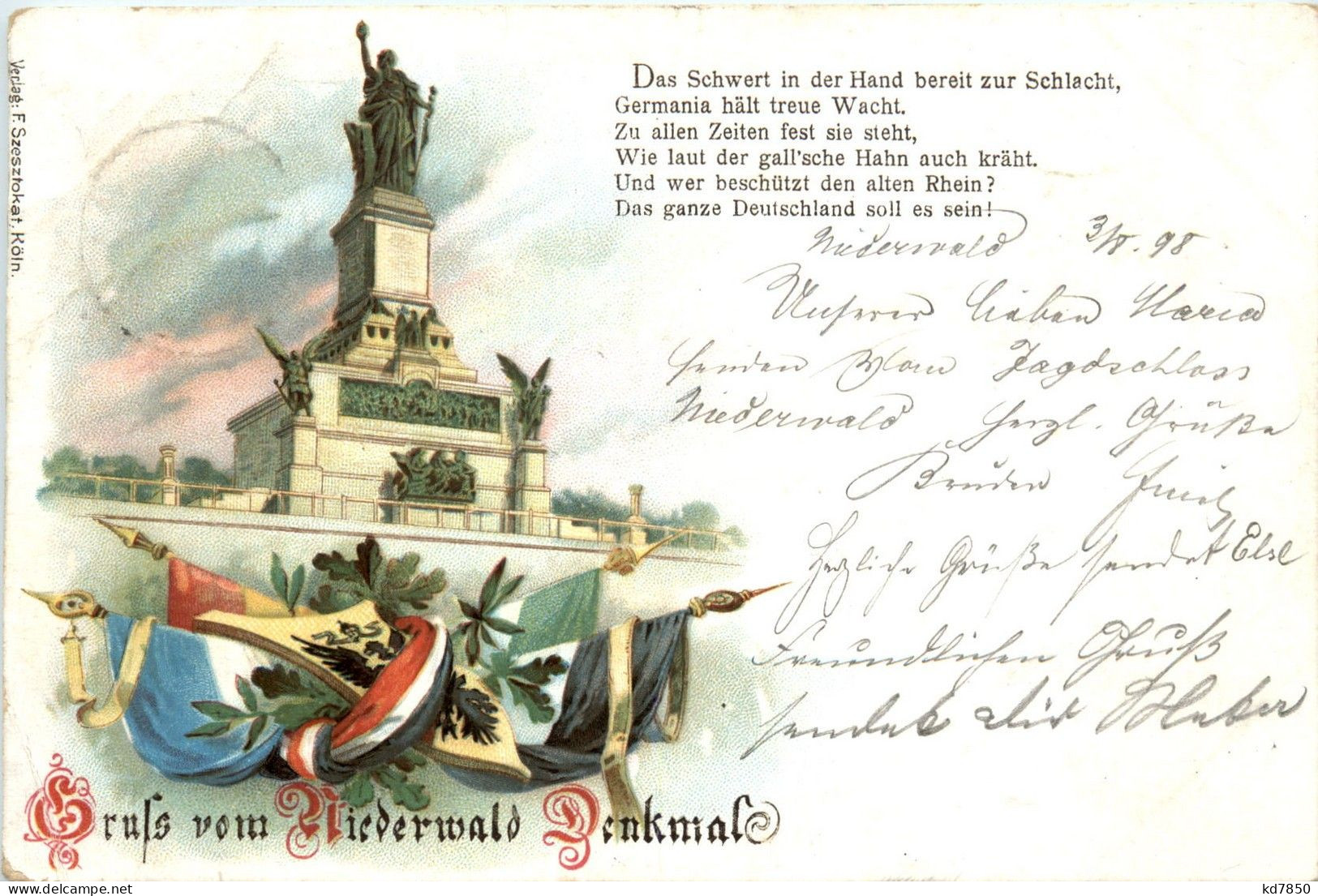 Gruss Vom Niederwald Denkmal - Litho - Rüdesheim A. Rh.