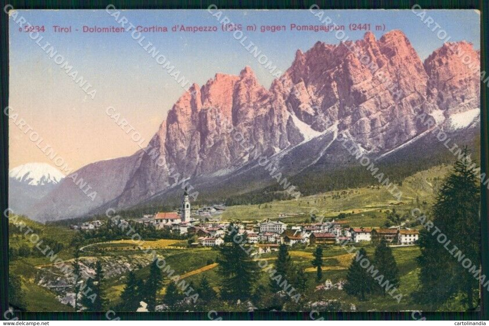 Belluno Cortina D'Ampezzo Dolomiti Monte Pomagagnon Cartolina MX1572 - Belluno