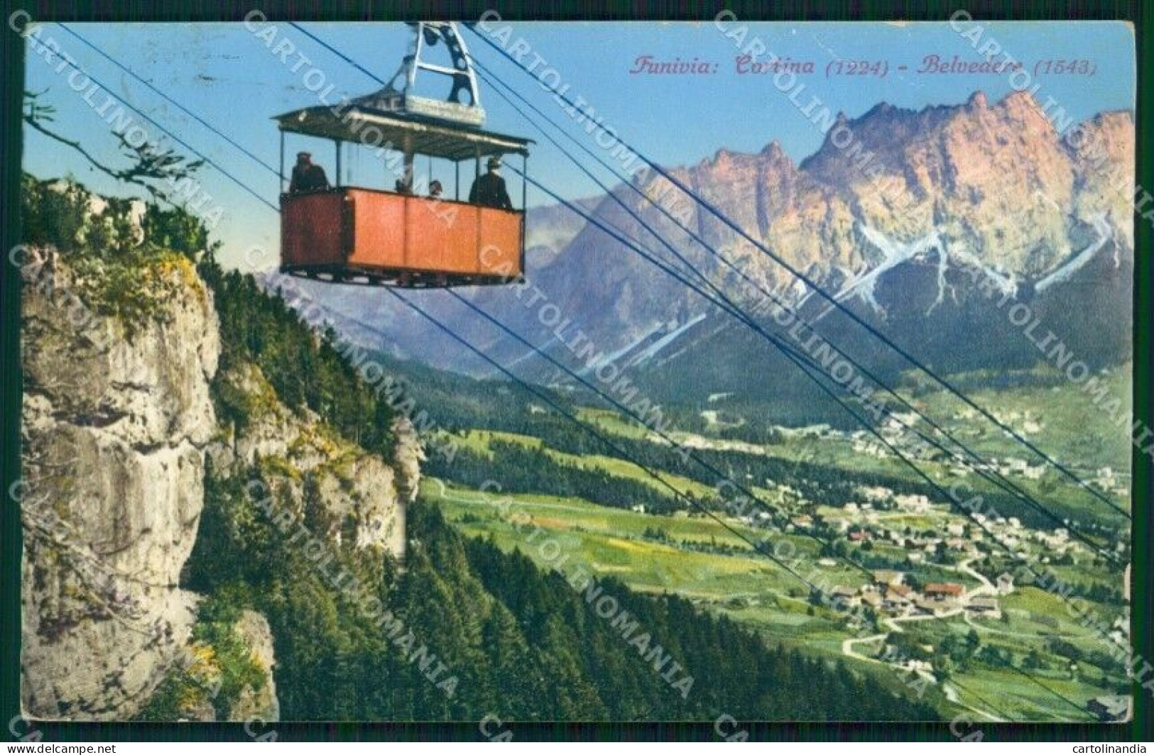 Belluno Cortina D'Ampezzo Funivia Brunner 46 Cartolina MX1504 - Belluno