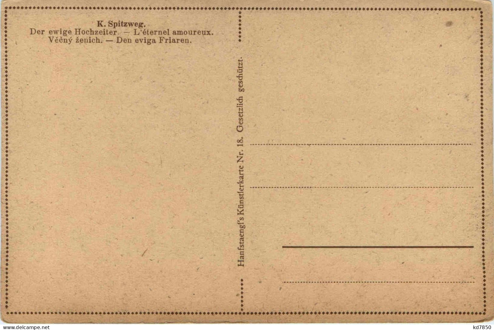 Künstlerkarte C. Spitzweg - Sonstige & Ohne Zuordnung