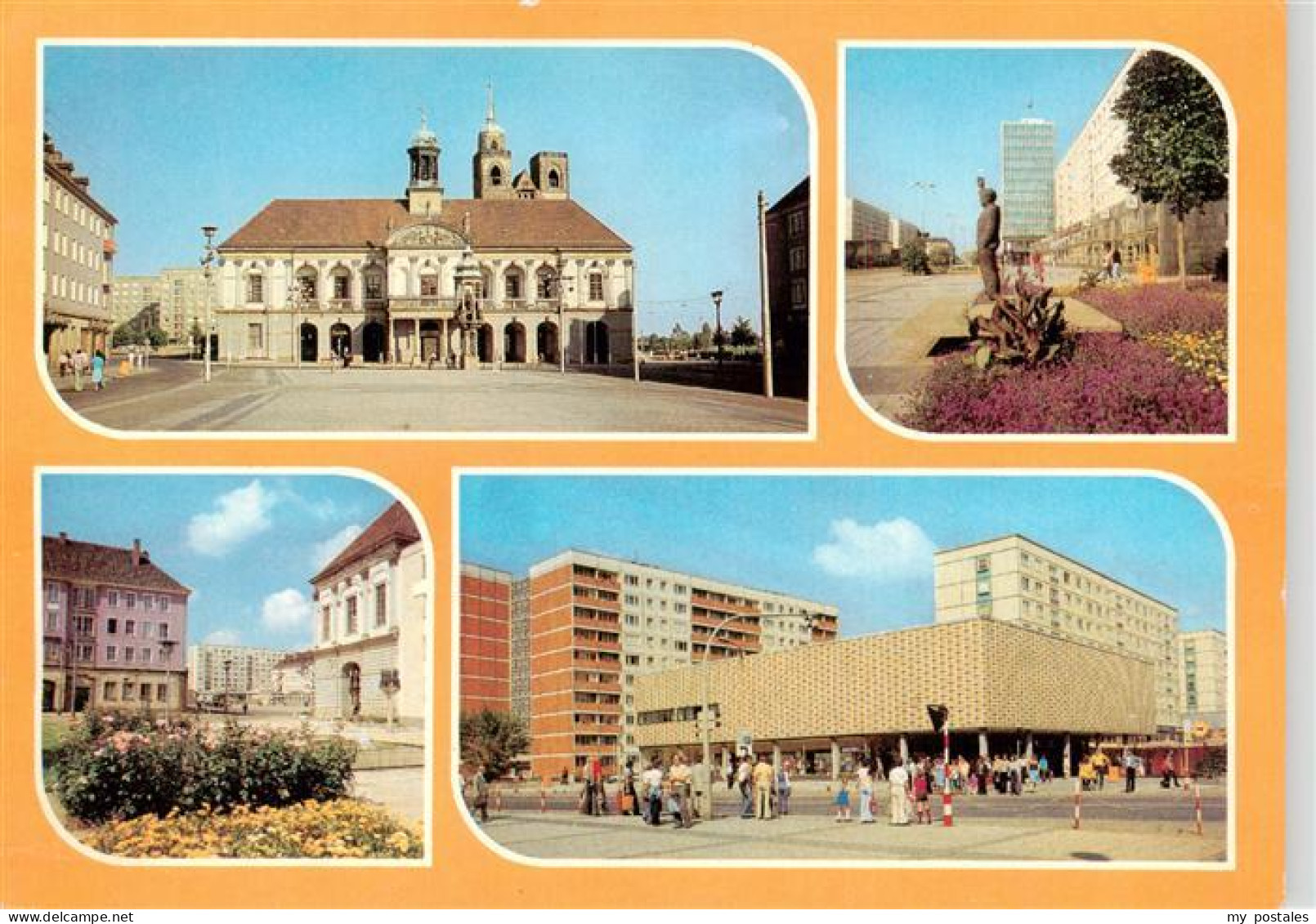 73897971 Magdeburg Rathaus Karl Marx Strasse Mit Erich Weinert Denkmal Und Haus  - Magdeburg