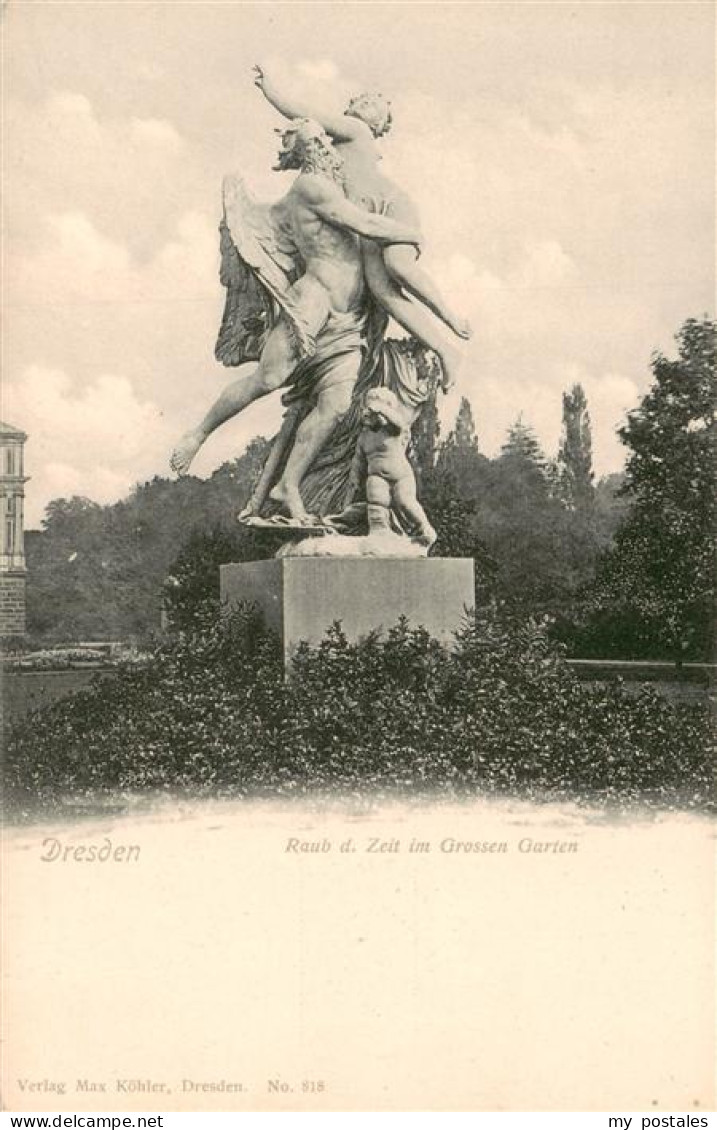 73897912 Dresden Elbe Statue Raub Der Zeit Im Grossen Garten  - Dresden