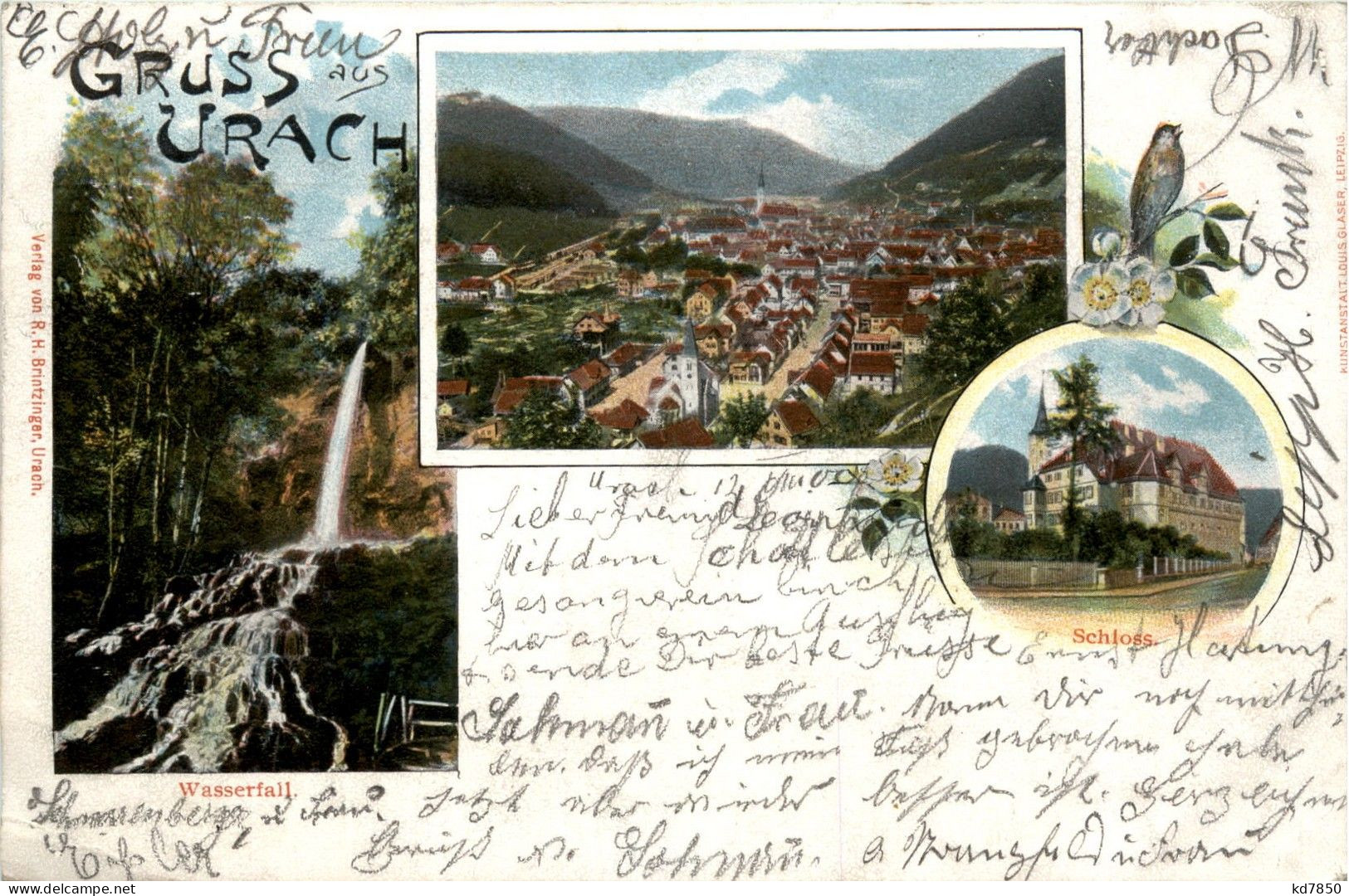 Gruss Aus Urach - Litho - Bad Urach