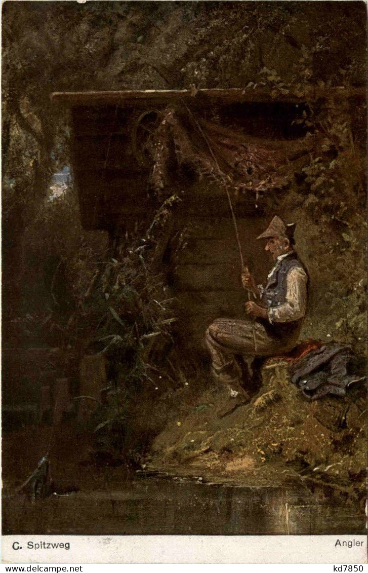 Carl Spitzweg - Angler - Sonstige & Ohne Zuordnung