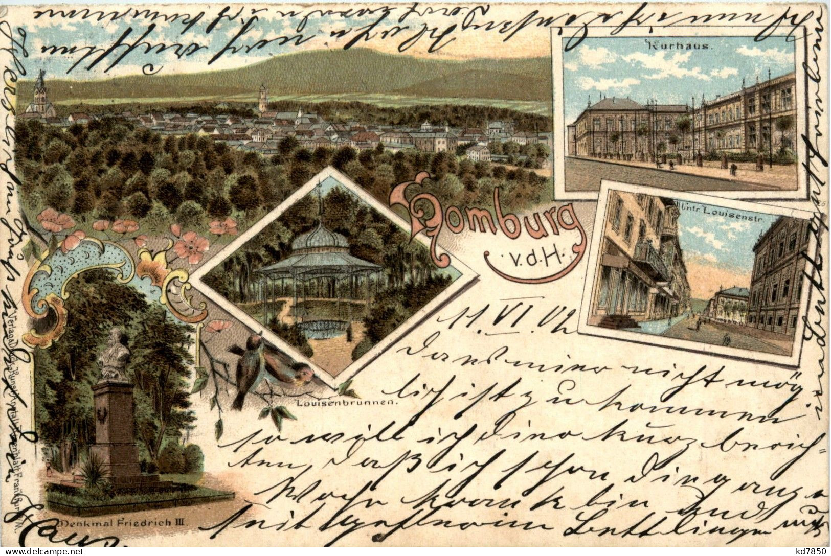 Gruss Aus Homburg - Litho - Bad Homburg