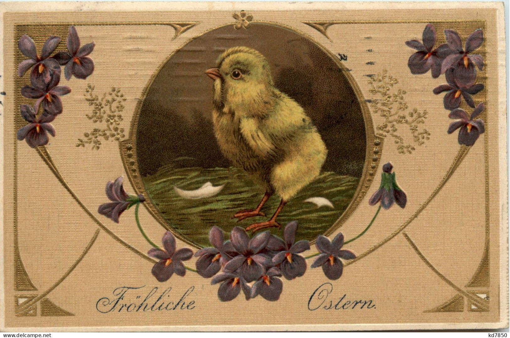 Easter Greetings - Chicken - Prägekarte - Ostern