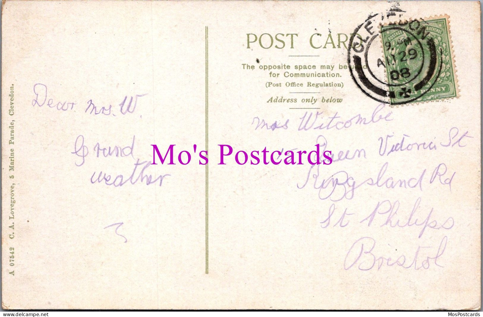 Somerset Postcard - The Green Beach And Pier, Clevedon   DZ196 - Andere & Zonder Classificatie
