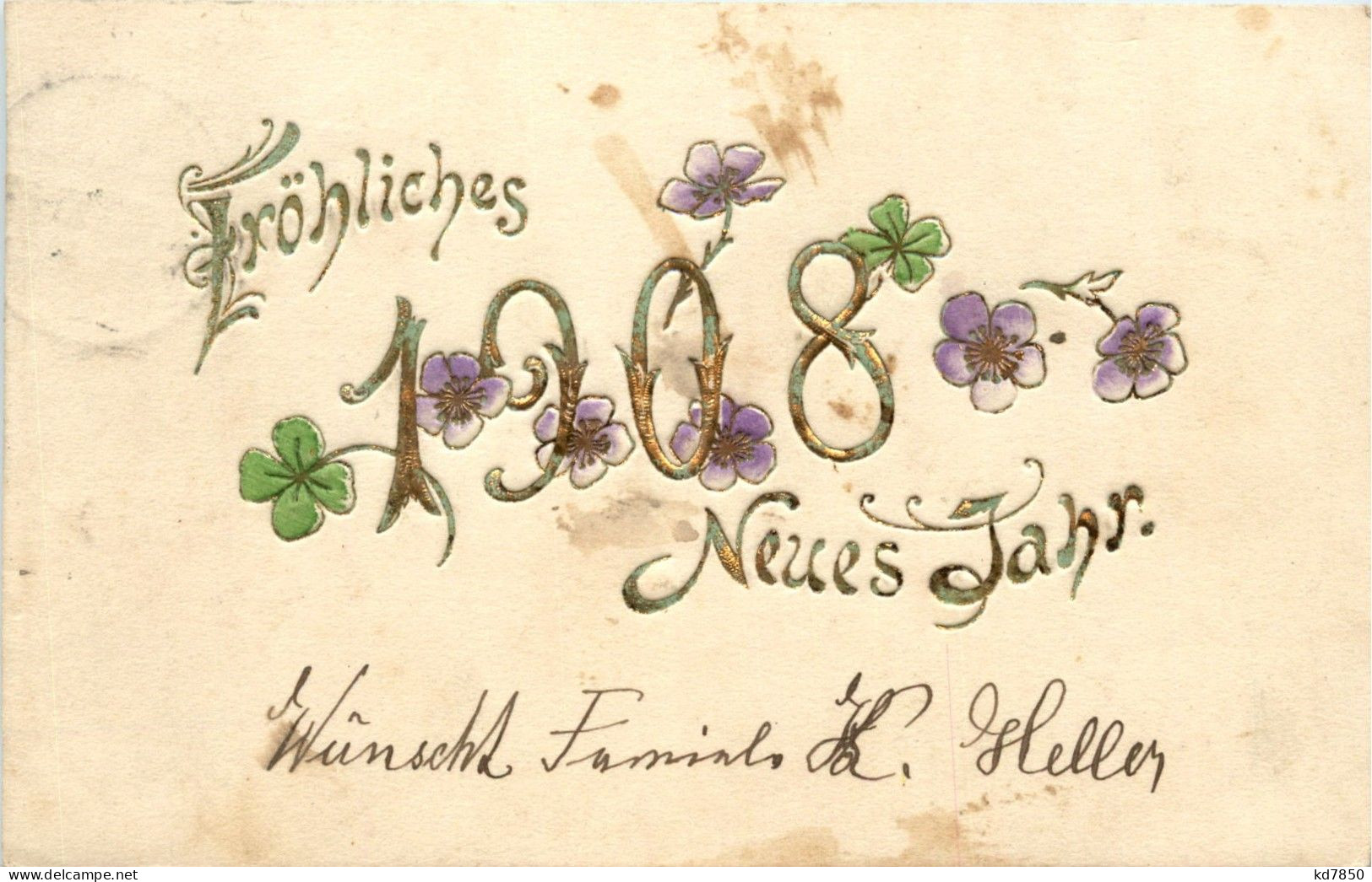 Neujahr - Jahreszahl 1908 - New Year