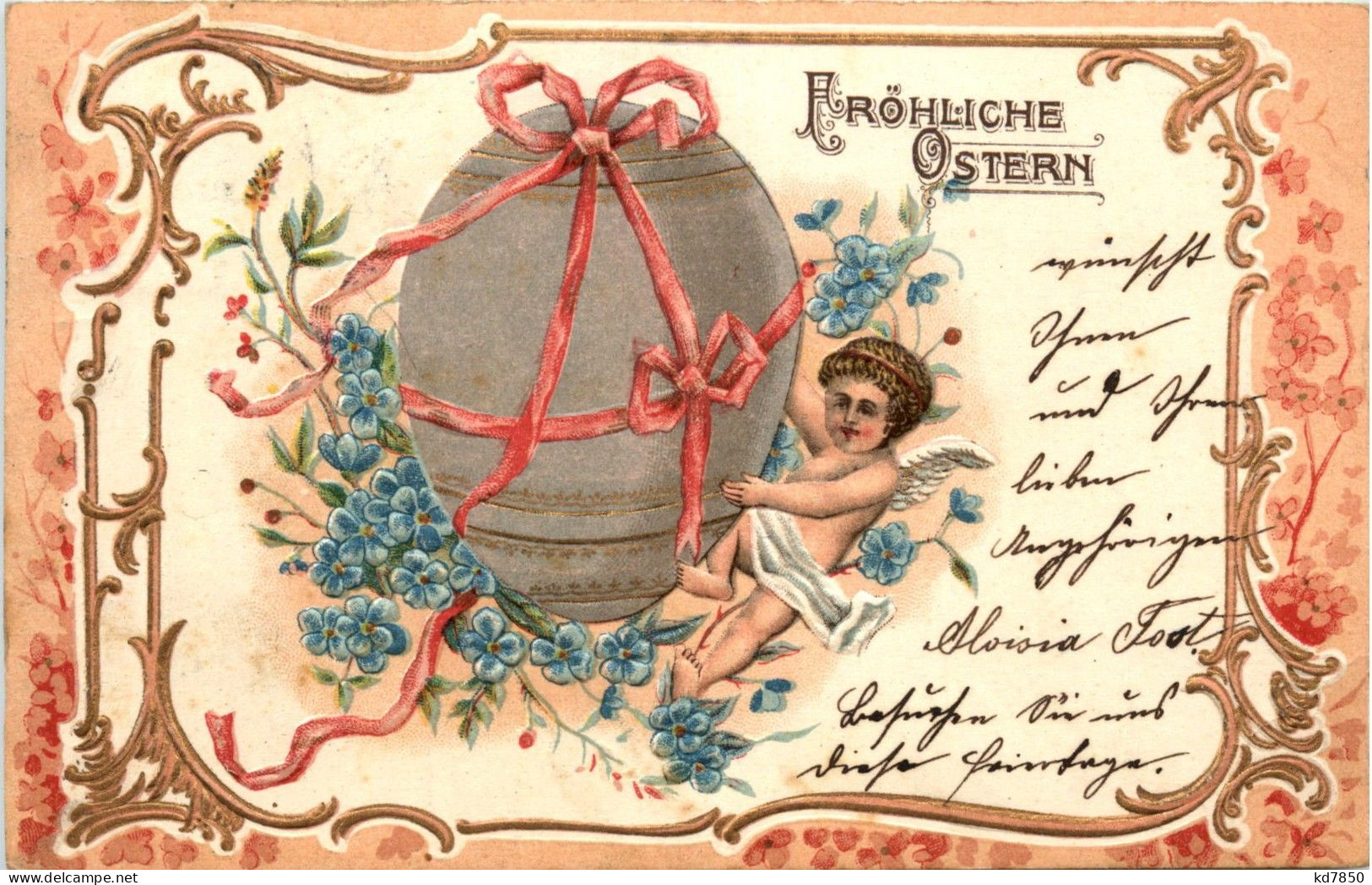 Ostern - Prägekarte - Engel - Ostern