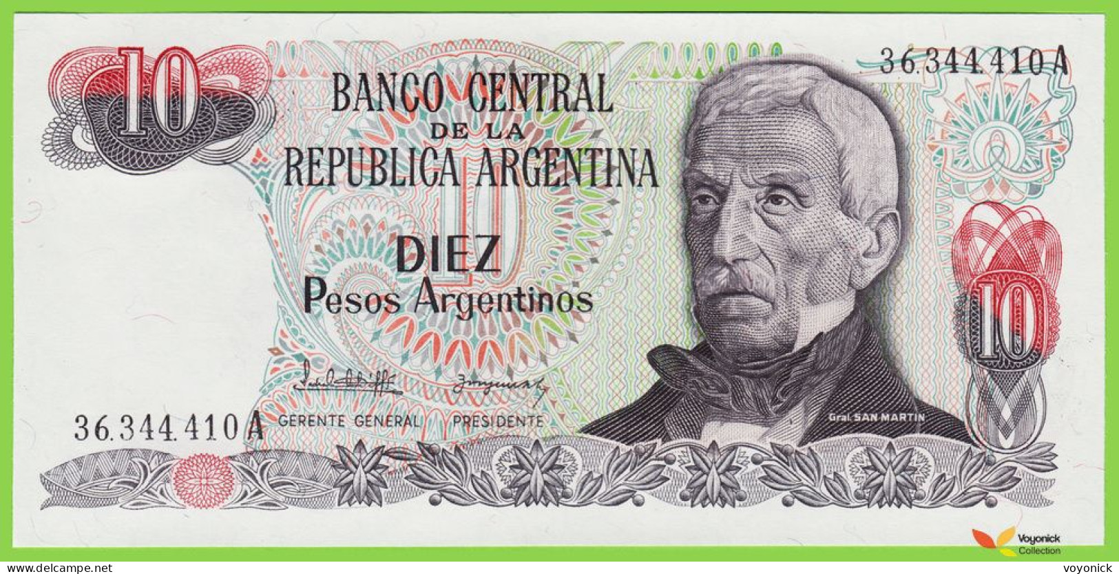 Voyo ARGENTINA 10 Pesos Argentinos ND/1983 P313a(1) B366a 36A UNC - Argentinien