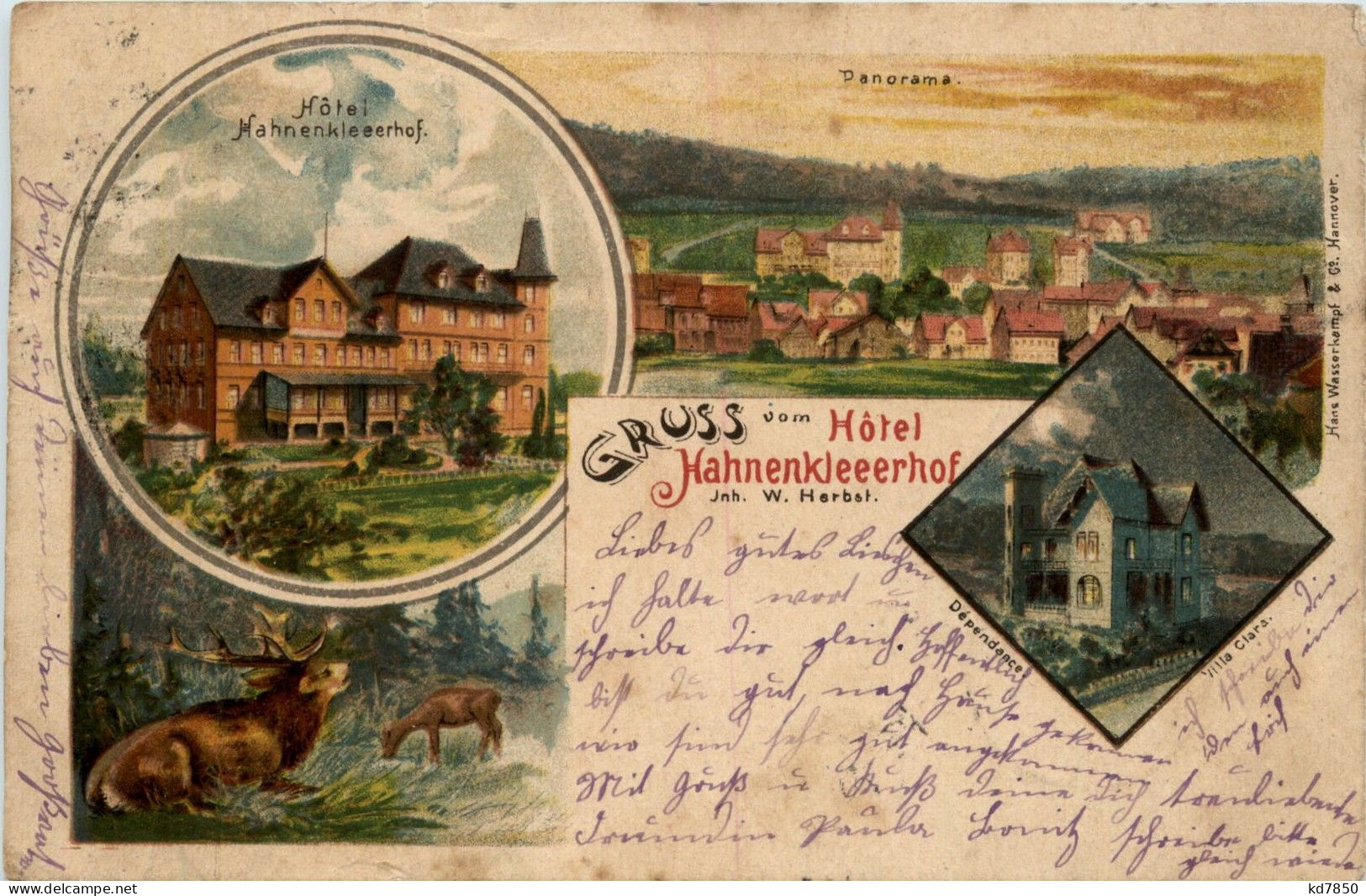 Gruss Vom Hotel Hahnenkleerhof - Litho - Goslar