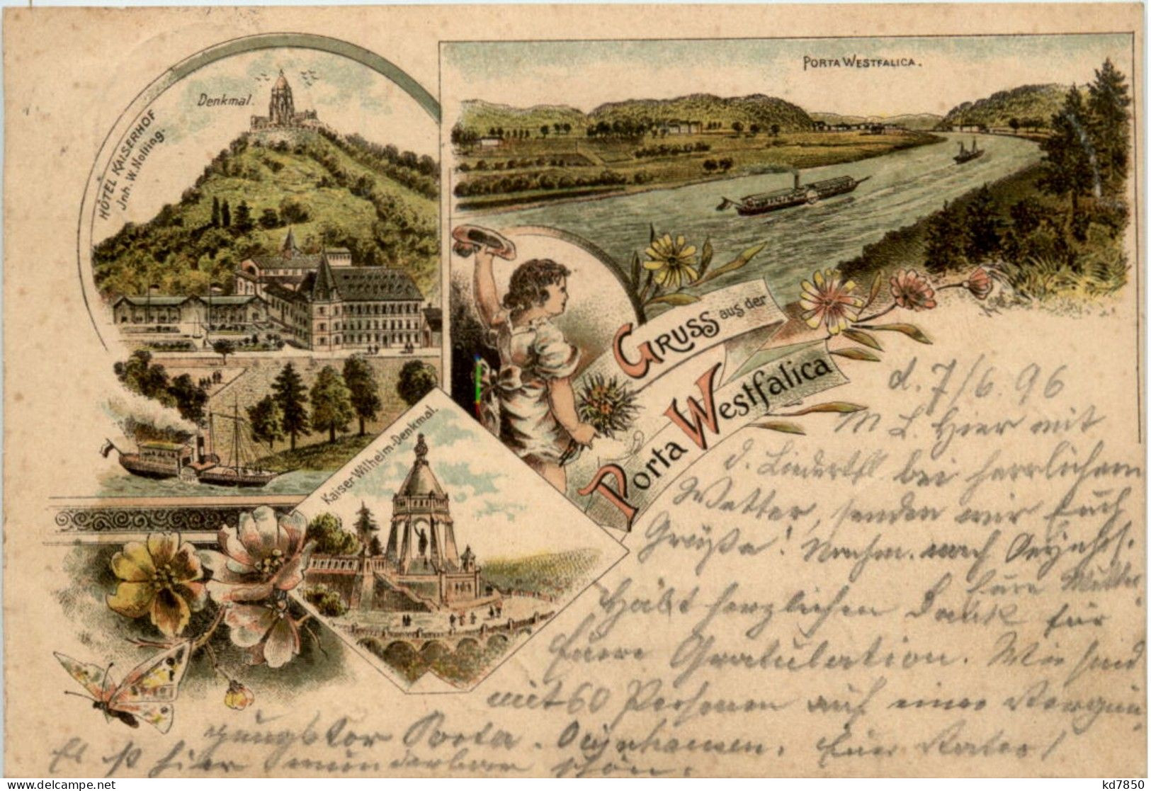 Gruss Aus Portta Westfalica - Litho 1896 - Porta Westfalica