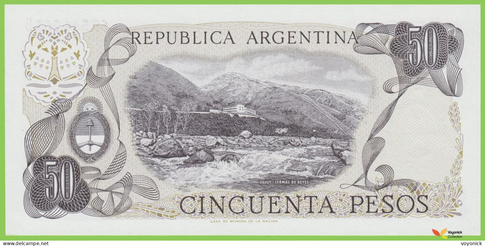 Voyo ARGENTINA 50 Pesos ND(1977) P301a(2) B354d 69B UNC - Argentina