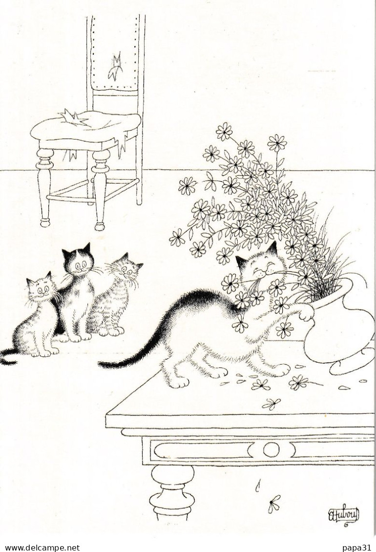 Dessin D'Albert DUBOUT  N° D 31 - Chat - Dubout