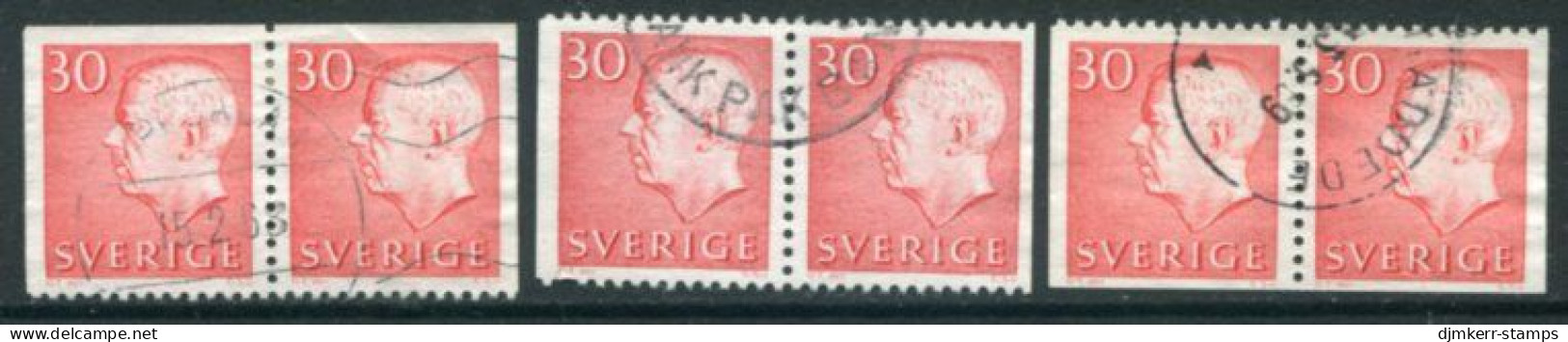 SWEDEN 1966 King Gustav VI Adolf 30 Öre Definitive Booklet Pairs Used.  Michel 551 - Oblitérés