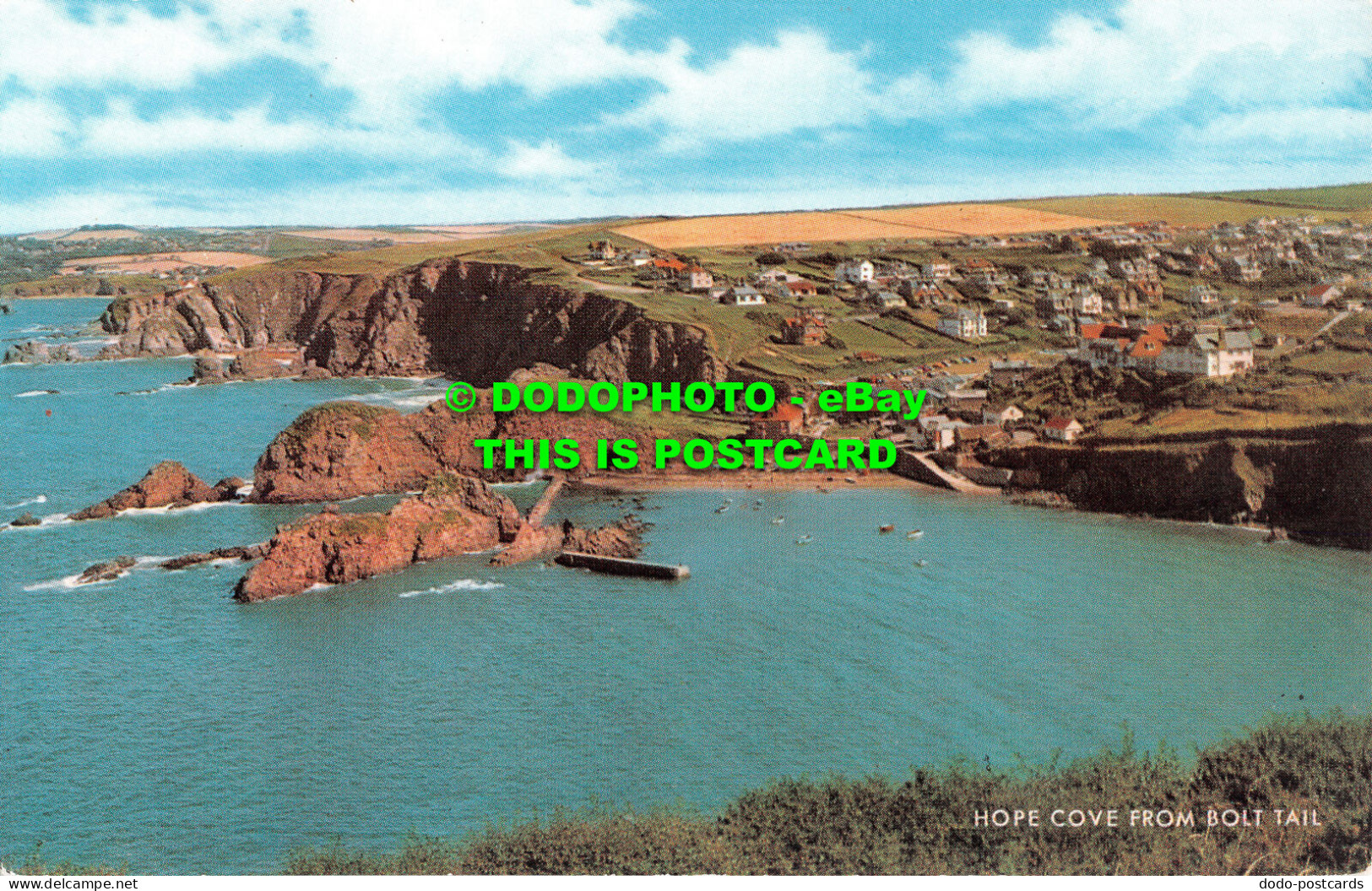 R493077 Hope Cove From Bolt Tail. Salmon - World