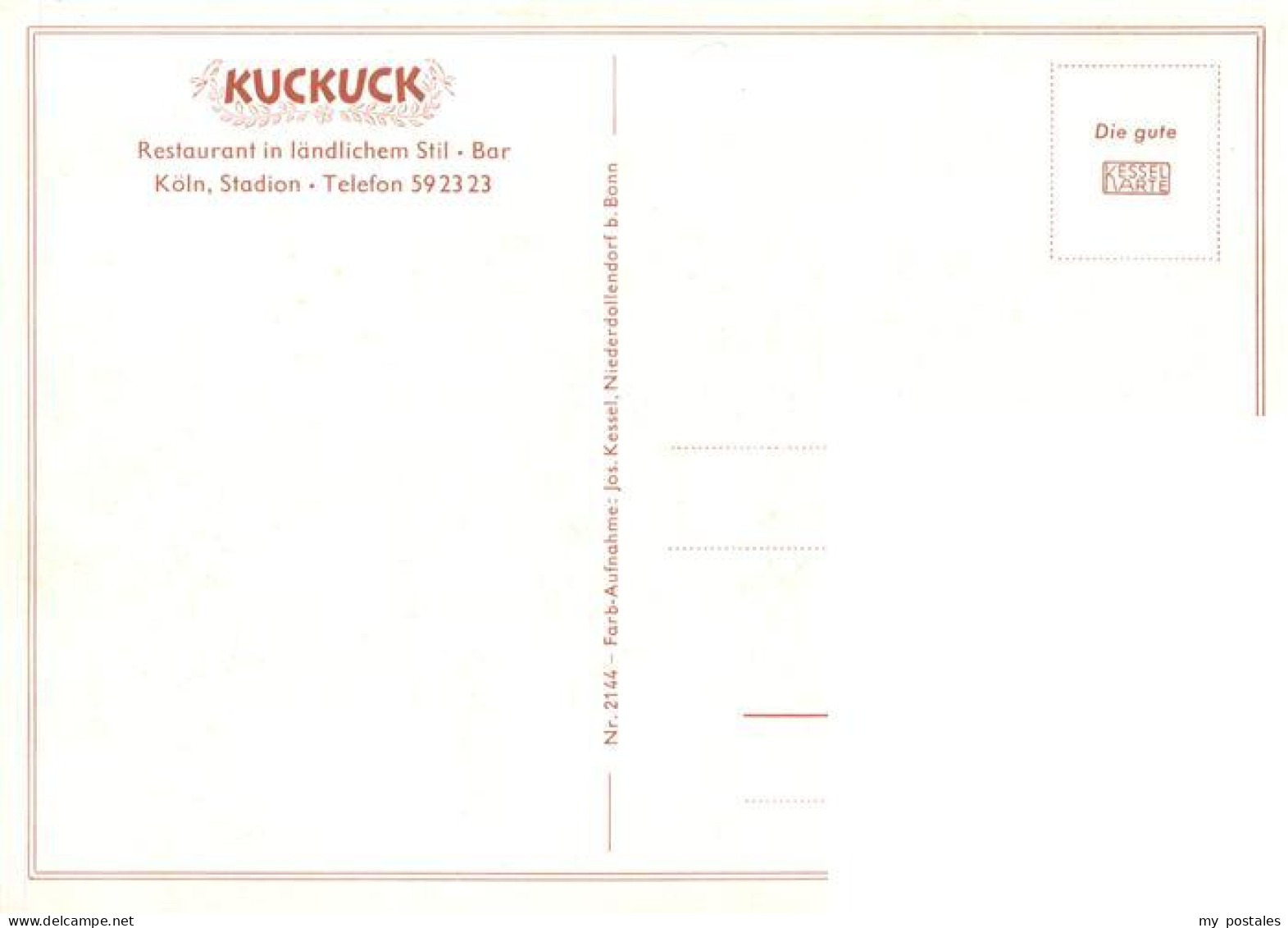 73897659 Koeln  Rhein Kuckuck Restaurant Bar  - Koeln