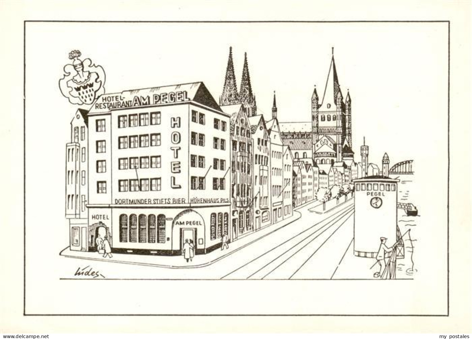 73897652 Koeln  Rhein Hotel Restaurant Am Pegel Zeichnung  - Koeln