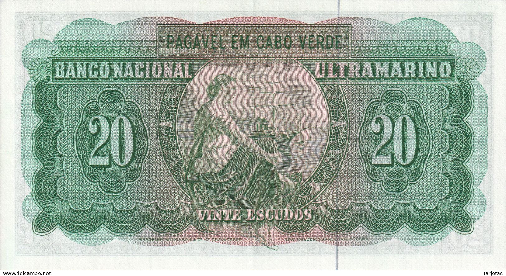 BILLETE DE CABO VERDE DE 20 ESCUDOS DEL AÑO 1972 EN CALIDAD EBC (XF) (BANKNOTE) - Cabo Verde