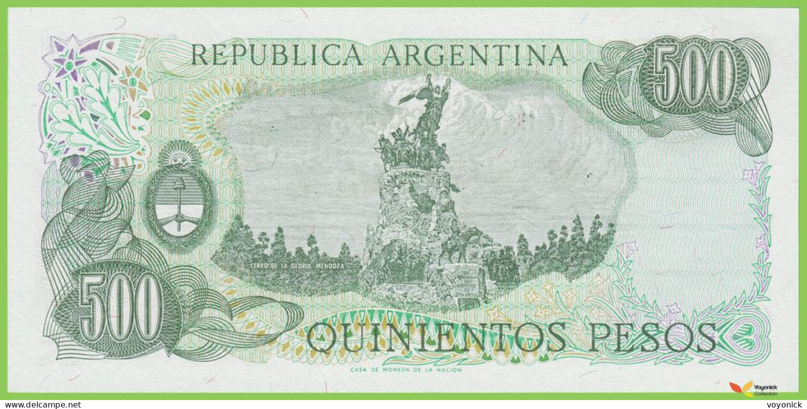 Voyo ARGENTINA 500 Pesos ND(1982) P303c B356f 20.D UNC - Argentinië