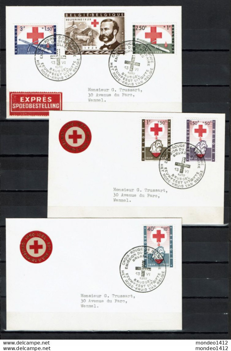 België Nr. 1096-1101 Stempel Eeuwfeest Uitgifte Het Rode Kruis Van België - Red Cross - Croix Rouge - Briefe U. Dokumente