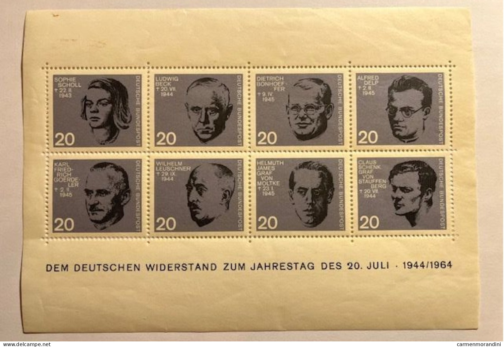 20 LUGLIO 1944 ANNIVERSARIO ATTENTATO ADOLF HITLER - Blocks & Kleinbögen