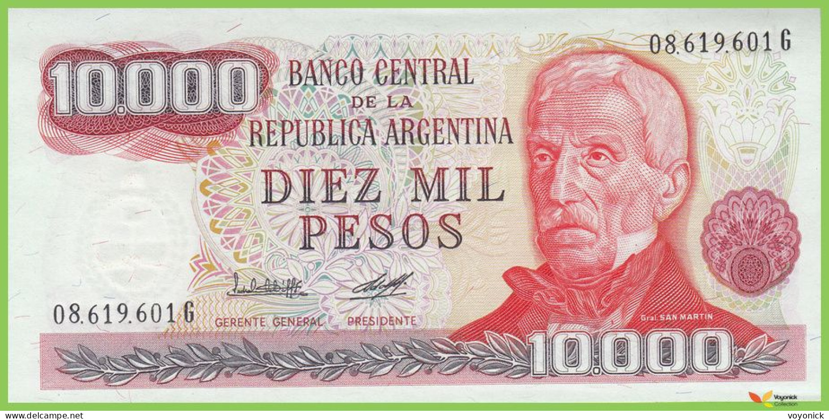 Voyo ARGENTINA 10000 Pesos ND(1979) P306a3 B359c 08.G UNC - Argentina