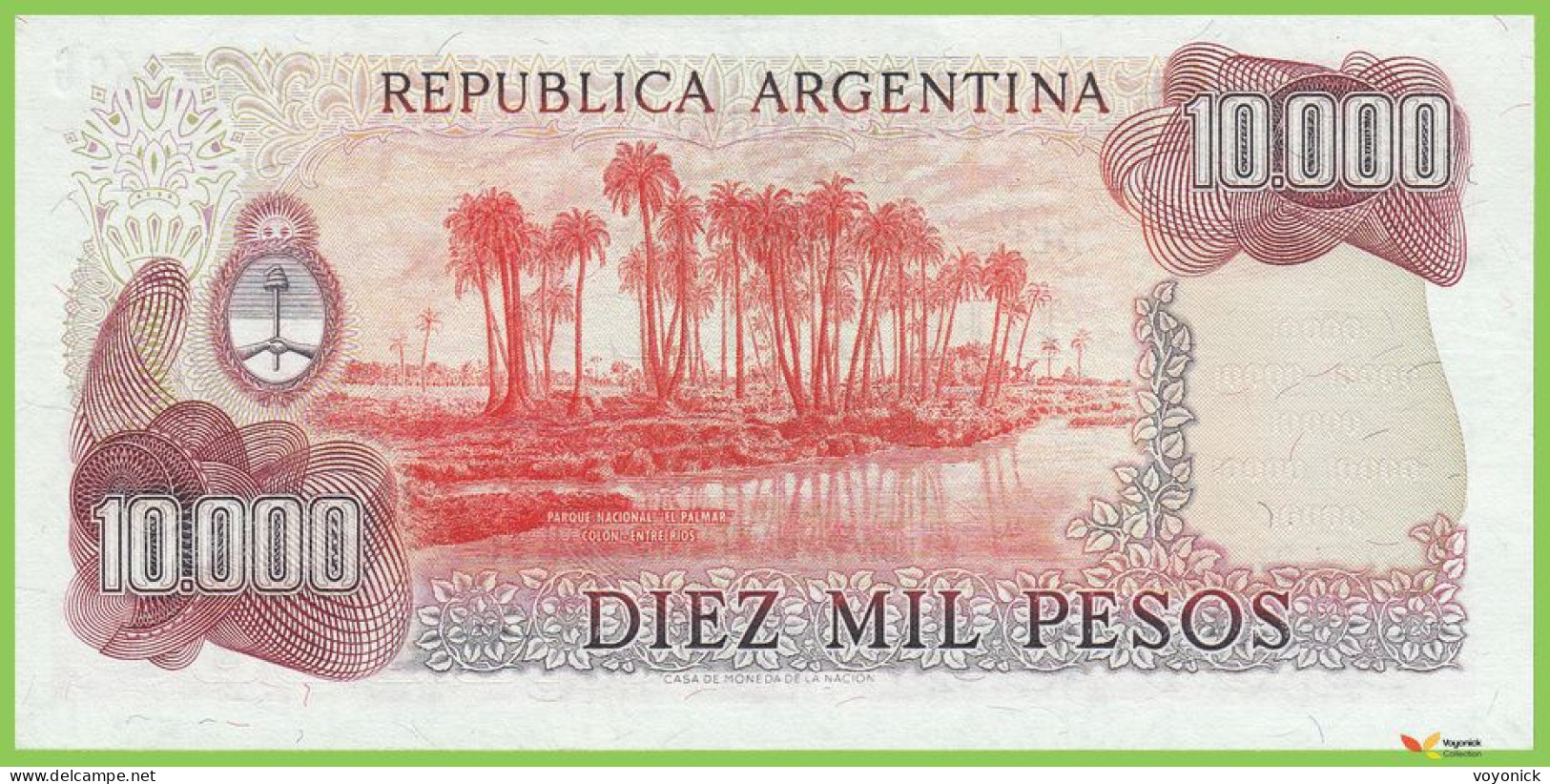 Voyo ARGENTINA 10000 Pesos ND(1979) P306a3 B359c 08.G UNC - Argentina