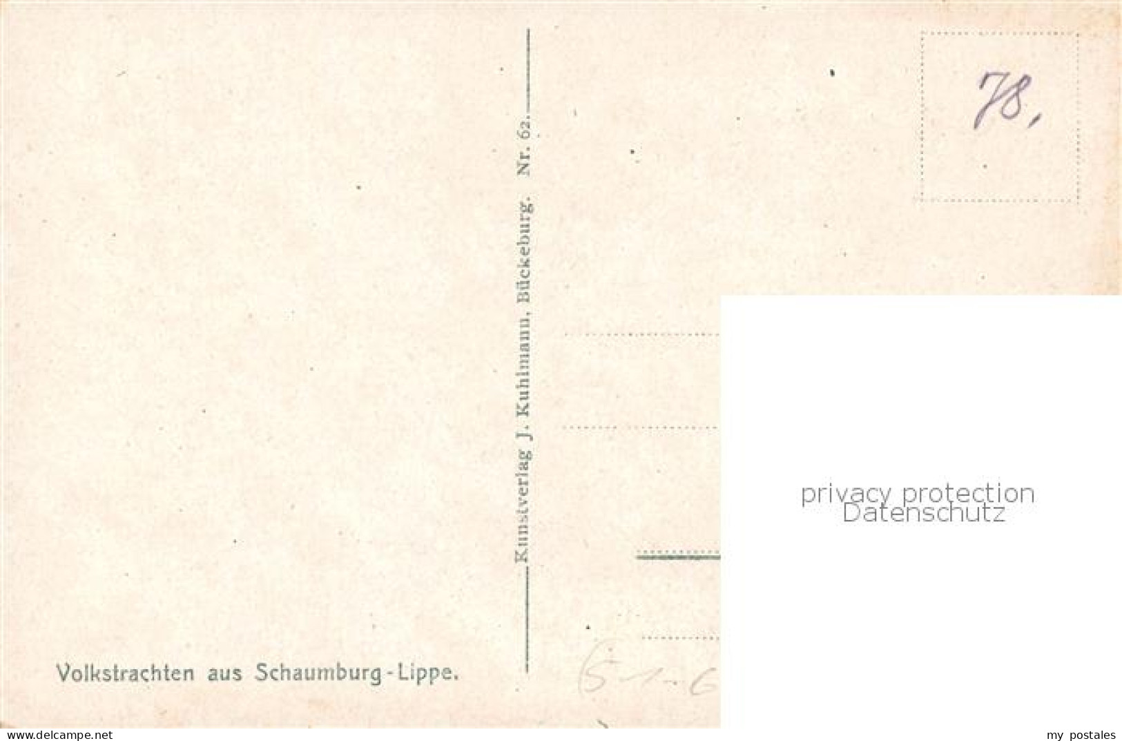 73897220 Schaumburg-Lippe Volkstrachten Bueckenburg Litho  - Rinteln